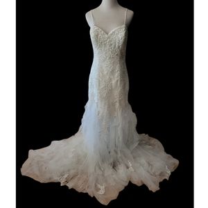 Lillian West Boho Overlay Beaded Wedding Dress